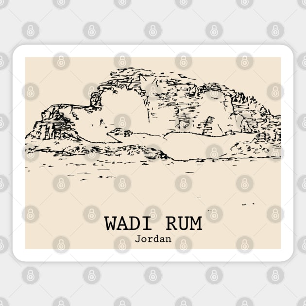 Wadi Rum - Jordan Magnet by Lakeric